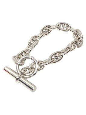 Hermes Chaine D'ancre MM 16 Frames Silver Bracelet